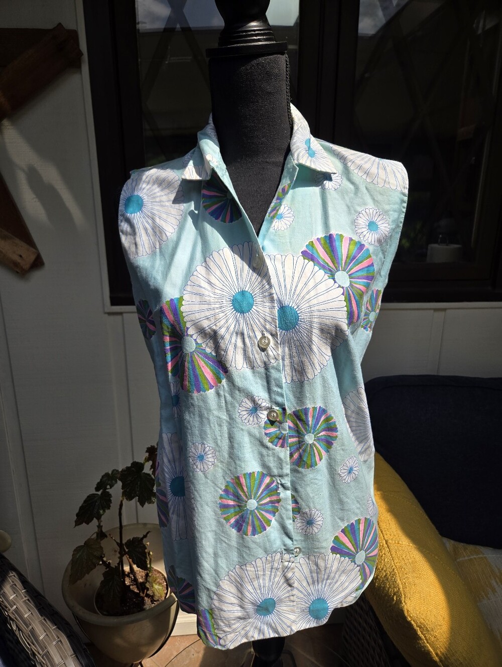 Vintage 60s Jane Hunter Sleeveless Blouse - Size 34